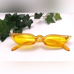 Freckles Mark 90’s Retro Cat Eye Yellow Orange Sunglasses